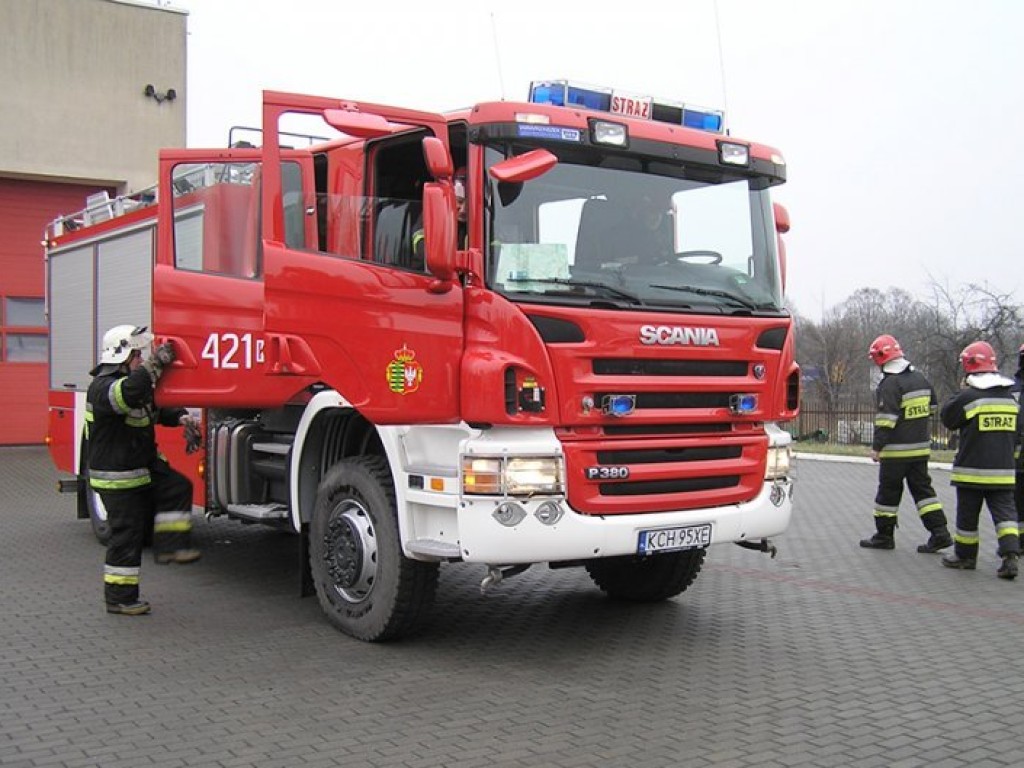 Przekazanie Jednostce Ratowniczo-Gaśniczej w Chrzanowie ciężkiego samochodu Scania P380 - 22.02.2008 r.