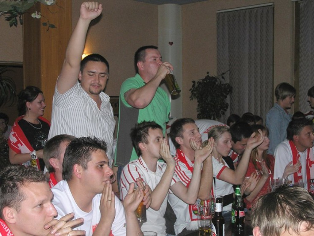 Libiąscy kibice podczas meczu Polska-Niemcy - 8.06.08