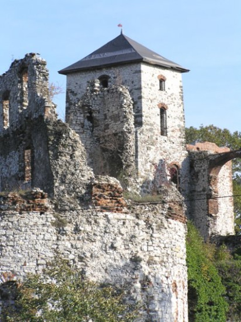 Ruiny zamku Tenczyn i pałac Potockich w Krzeszowicach - październik 2008 r.