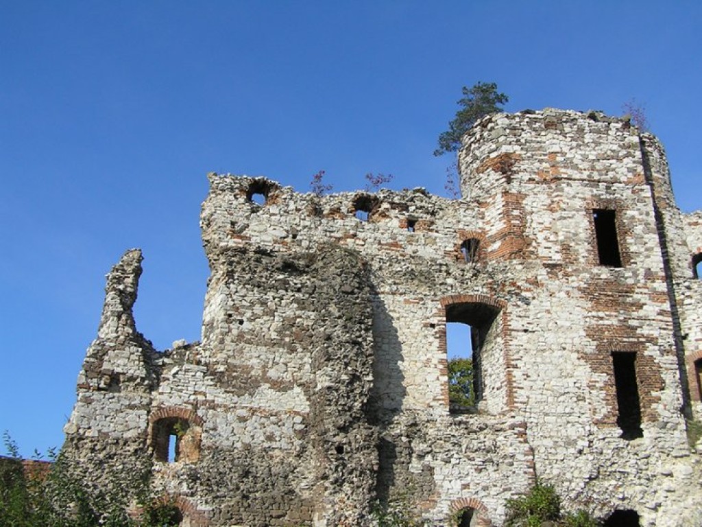 Ruiny zamku Tenczyn i pałac Potockich w Krzeszowicach - październik 2008 r.