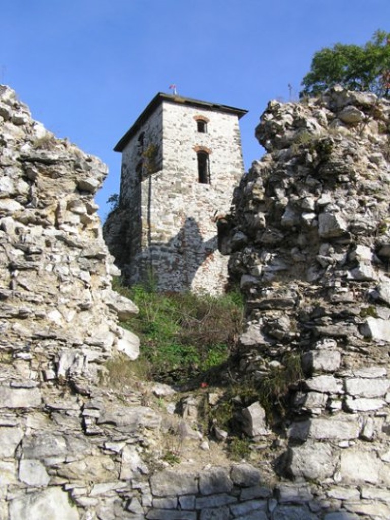 Ruiny zamku Tenczyn i pałac Potockich w Krzeszowicach - październik 2008 r.