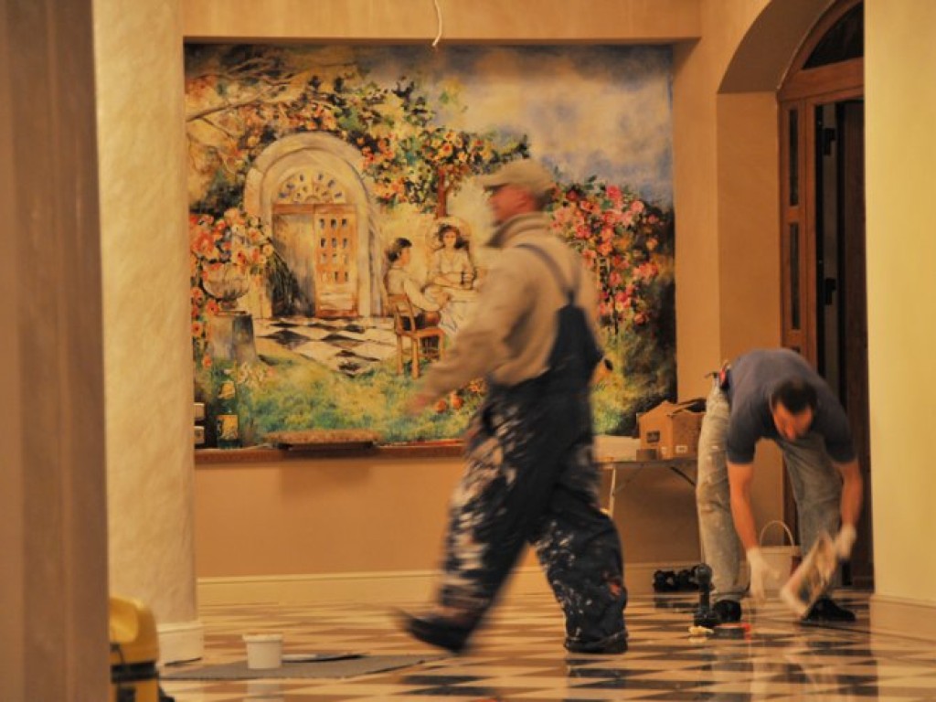 Wnętrza nieotwartego jeszcze hotelu Tadeusza Głowacza w Trzebini (dawny biurowiec zakładów metalurgicznych) 19.12.2008