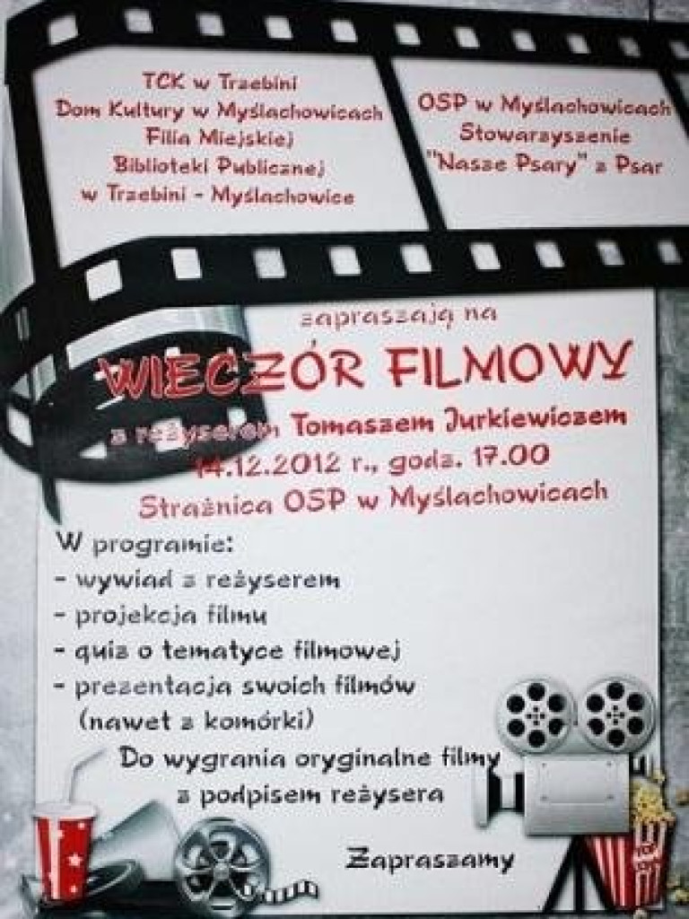 MYŚLACHOWICE. Wieczór filmowy z Tomaszem Jurkiewiczem