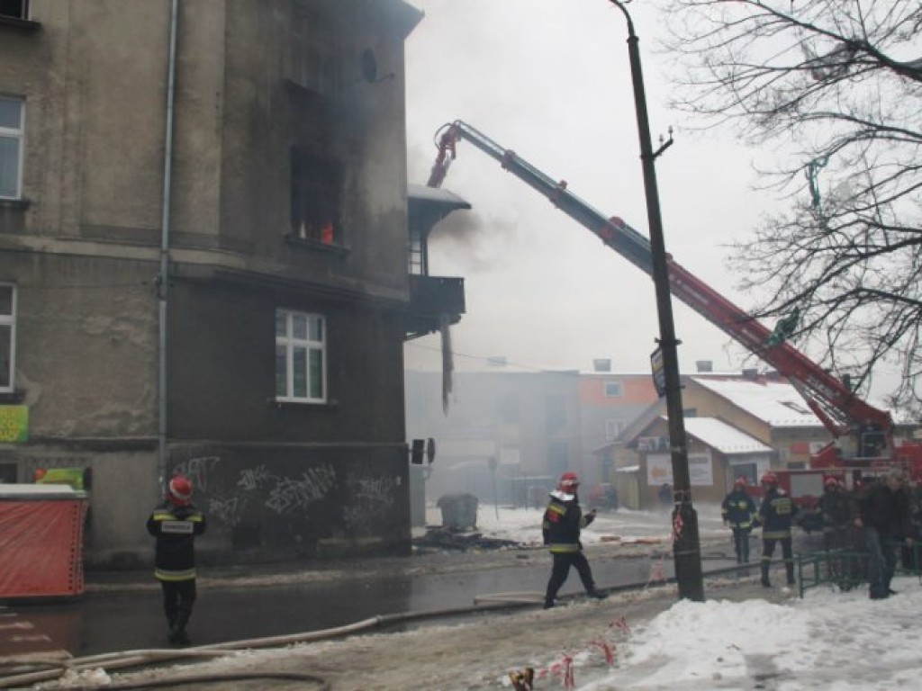 Pożar kamienicy przy ul. 3 Maja w Chrzanowie - 10.01.2013 r.