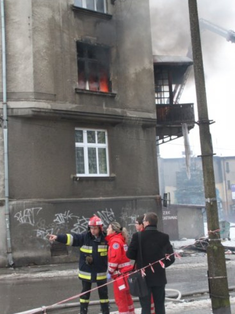 Pożar kamienicy przy ul. 3 Maja w Chrzanowie - 10.01.2013 r.