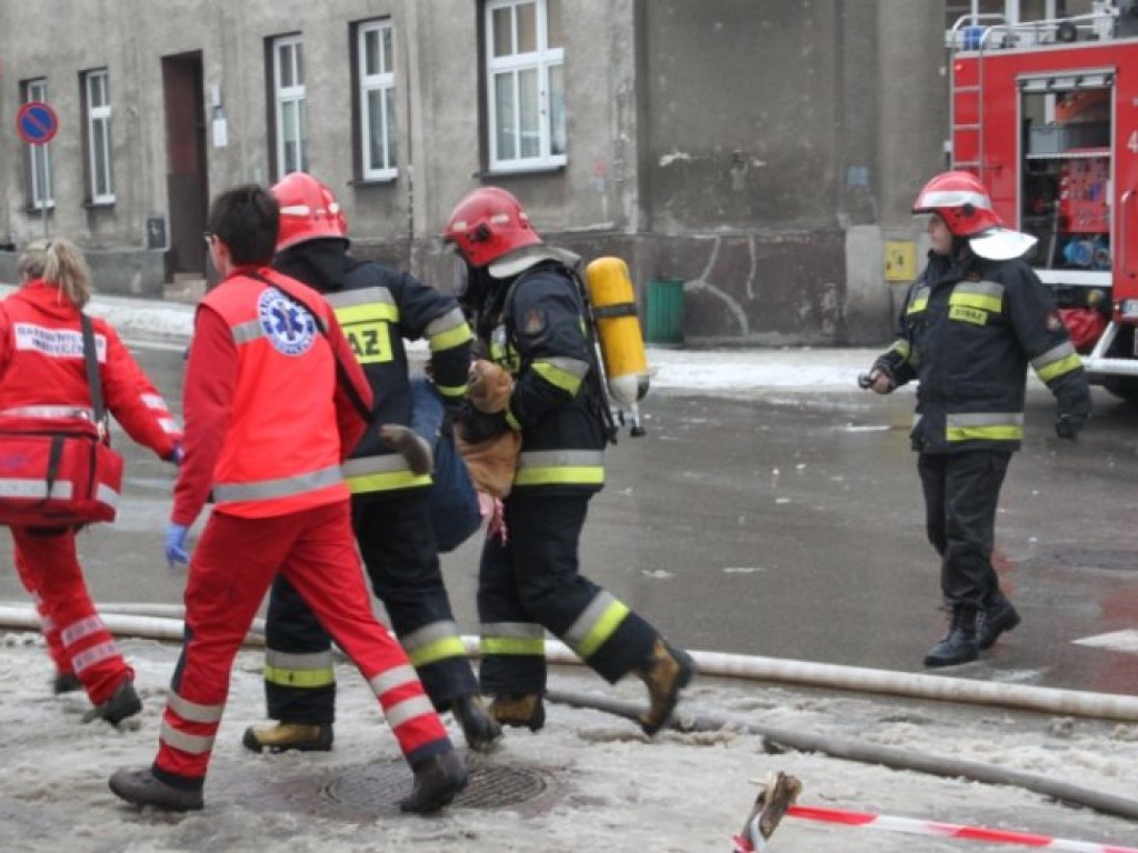 Pożar kamienicy przy ul. 3 Maja w Chrzanowie - 10.01.2013 r.