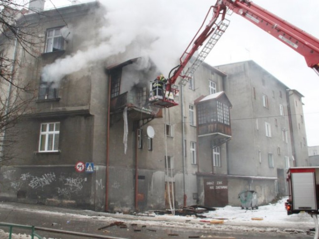 Pożar kamienicy przy ul. 3 Maja w Chrzanowie - 10.01.2013 r.