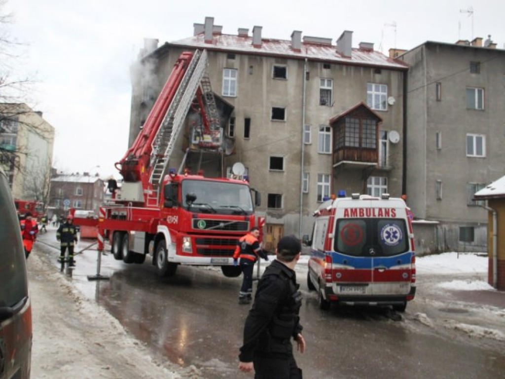 Pożar kamienicy przy ul. 3 Maja w Chrzanowie - 10.01.2013 r.