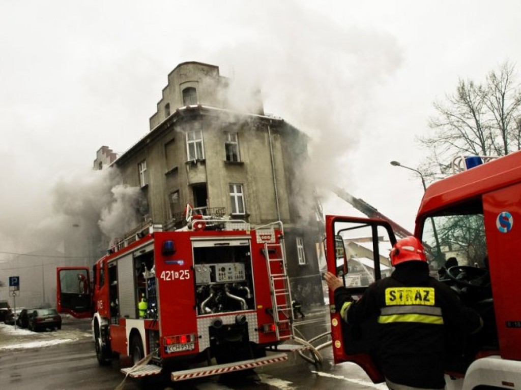 Pożar kamienicy przy ul. 3 Maja w Chrzanowie - 10.01.2013 r.