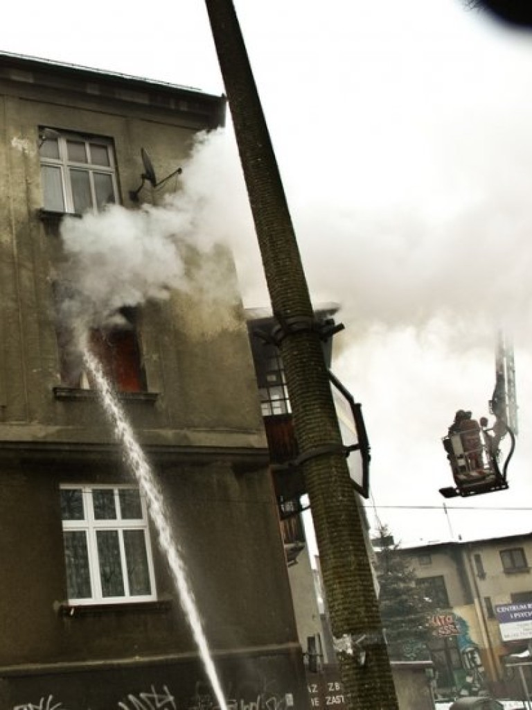 Pożar kamienicy przy ul. 3 Maja w Chrzanowie - 10.01.2013 r.