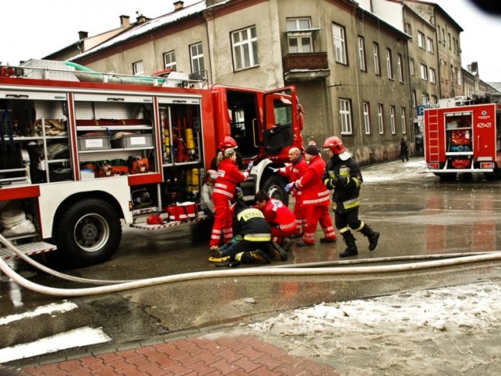 Pożar kamienicy przy ul. 3 Maja w Chrzanowie - 10.01.2013 r.