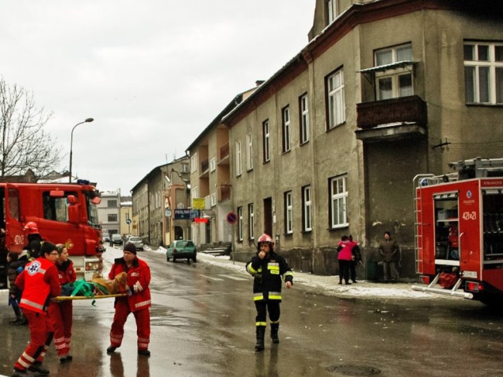 Pożar kamienicy przy ul. 3 Maja w Chrzanowie - 10.01.2013 r.