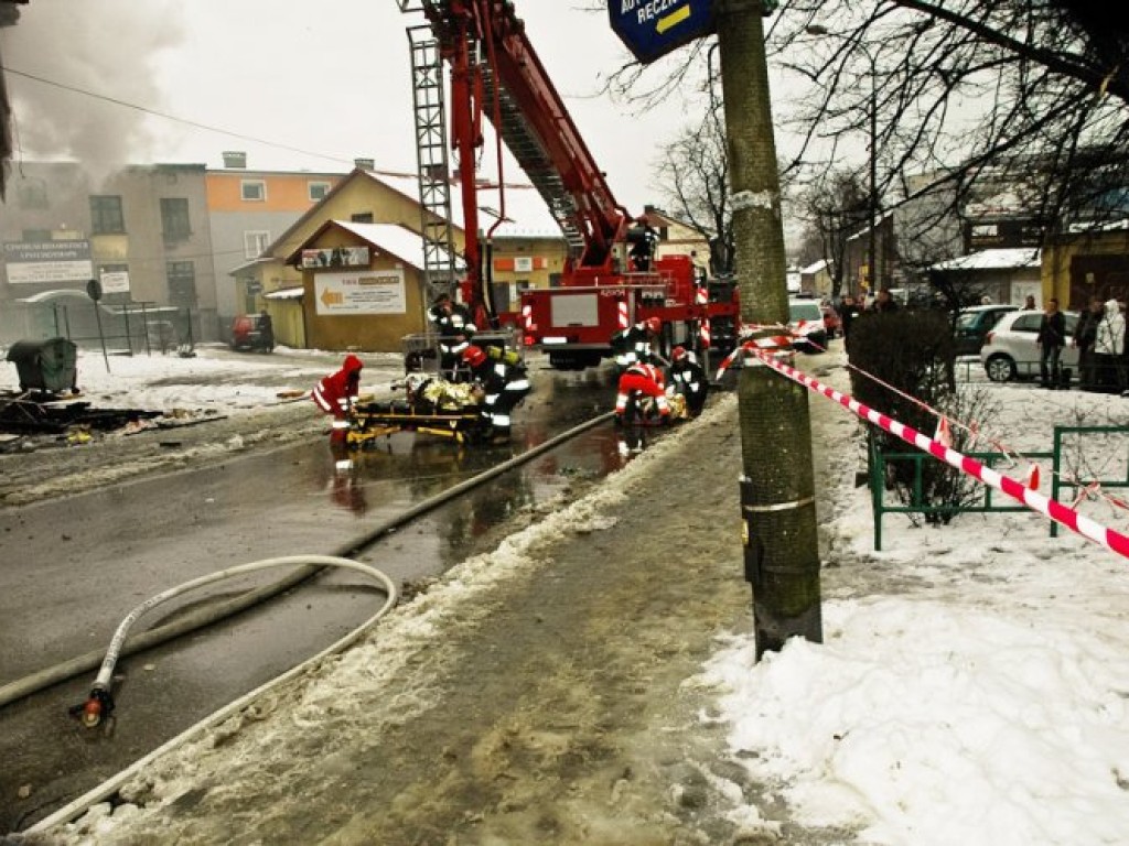 Pożar kamienicy przy ul. 3 Maja w Chrzanowie - 10.01.2013 r.