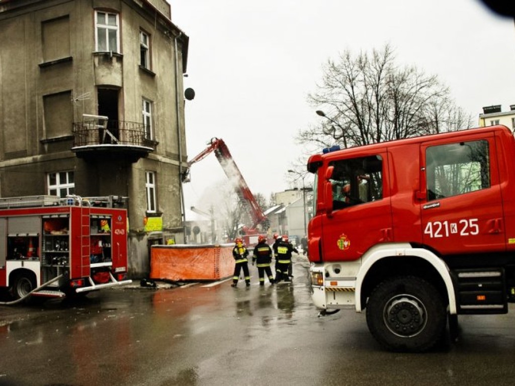Pożar kamienicy przy ul. 3 Maja w Chrzanowie - 10.01.2013 r.