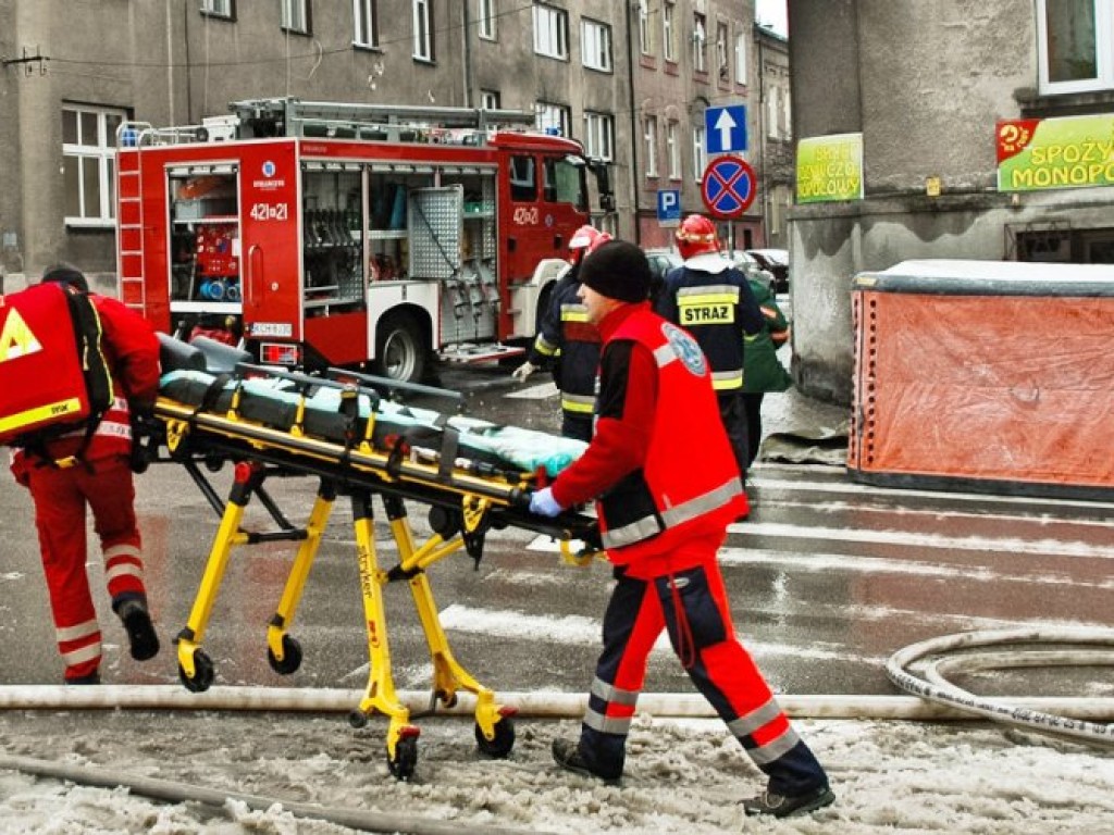 Pożar kamienicy przy ul. 3 Maja w Chrzanowie - 10.01.2013 r.