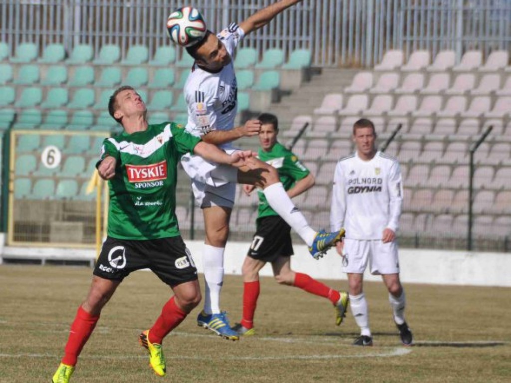 Mecz I ligi GKS Tychy - Arka Gdynia - 09.03.2014 r.