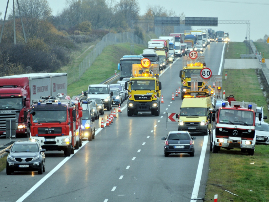 Karambol na autostradzie A4 - 7.11.2014