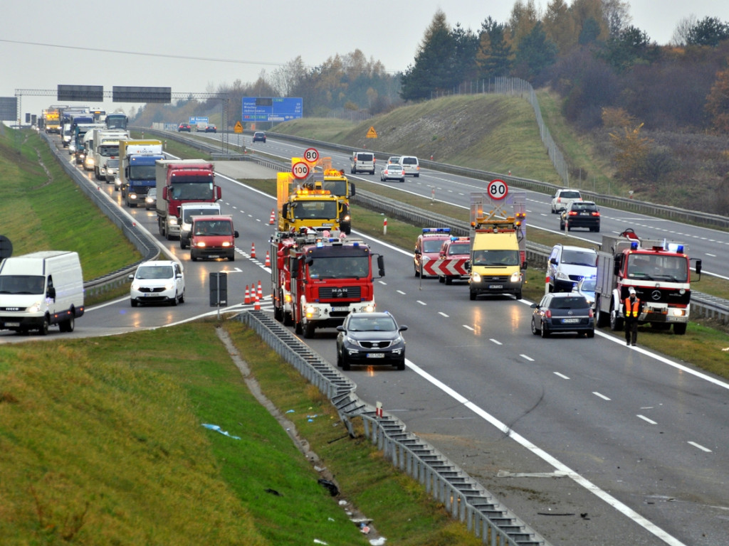 Karambol na autostradzie A4 - 7.11.2014