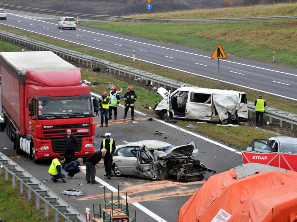 Karambol na autostradzie A4 - 7.11.2014