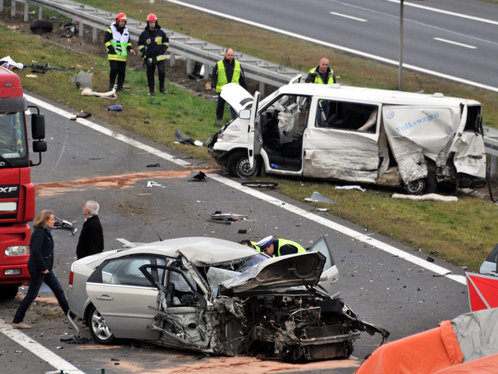 Karambol na autostradzie A4 - 7.11.2014