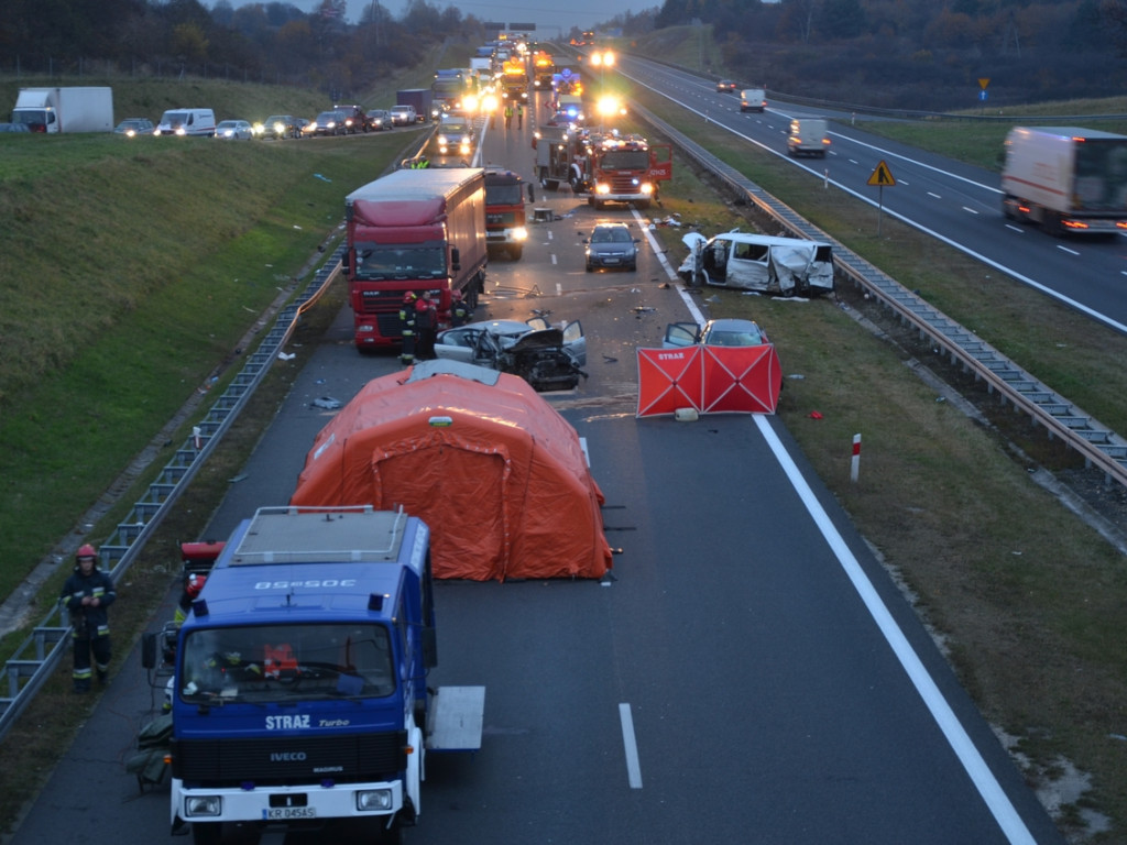 Karambol na autostradzie A4 - 7.11.2014