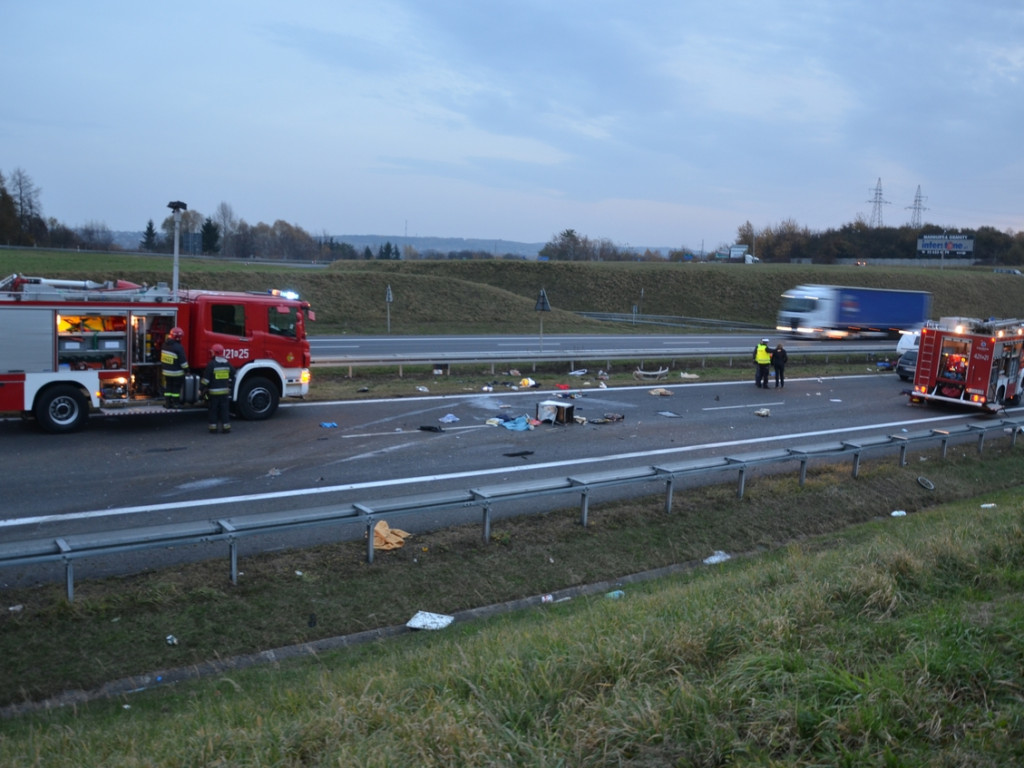 Karambol na autostradzie A4 - 7.11.2014