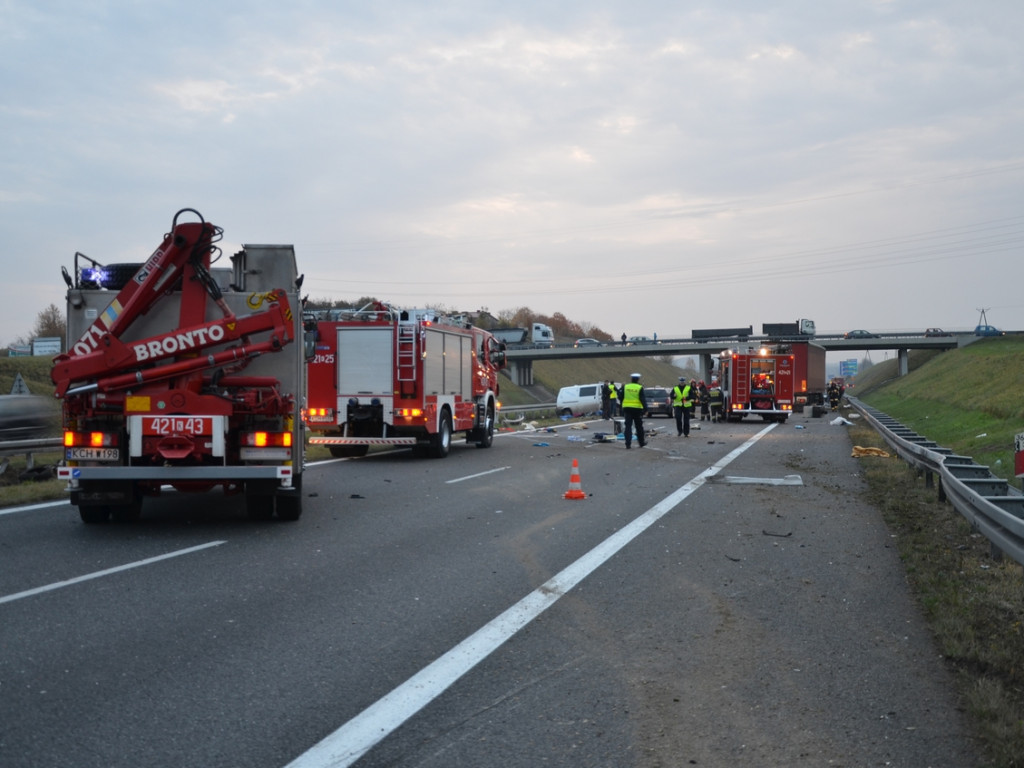 Karambol na autostradzie A4 - 7.11.2014