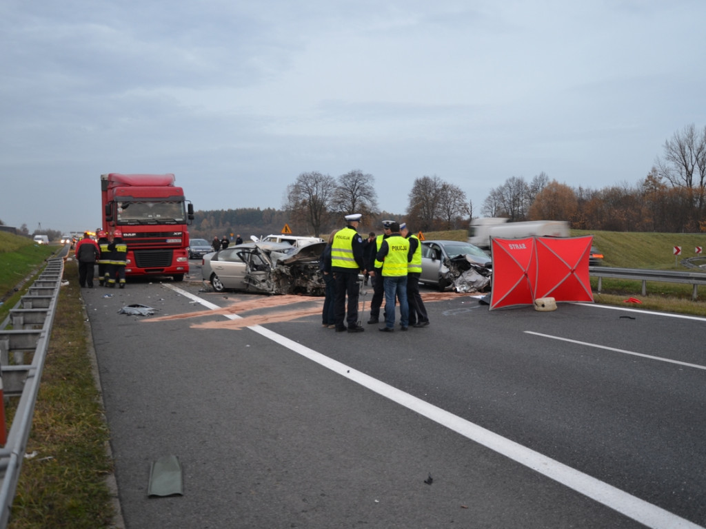 Karambol na autostradzie A4 - 7.11.2014