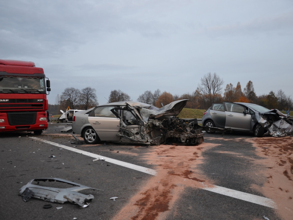 Karambol na autostradzie A4 - 7.11.2014