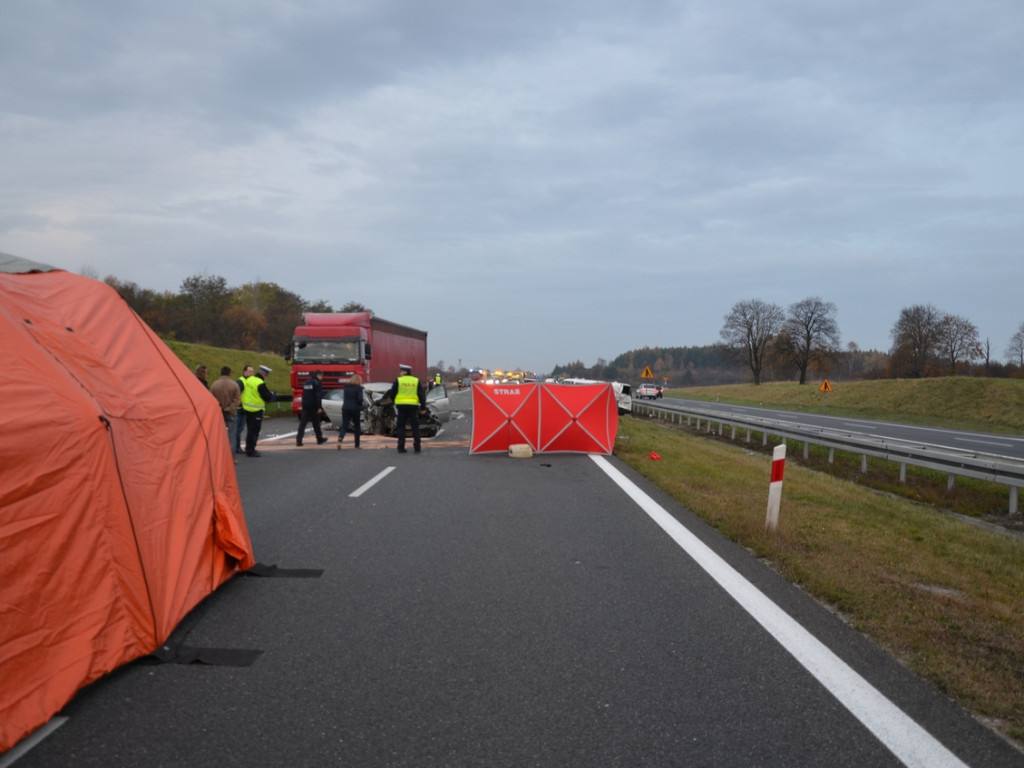 Karambol na autostradzie A4 - 7.11.2014