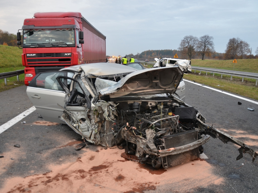 Karambol na autostradzie A4 - 7.11.2014