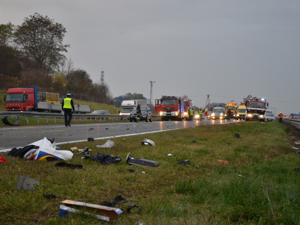 Karambol na autostradzie A4 - 7.11.2014