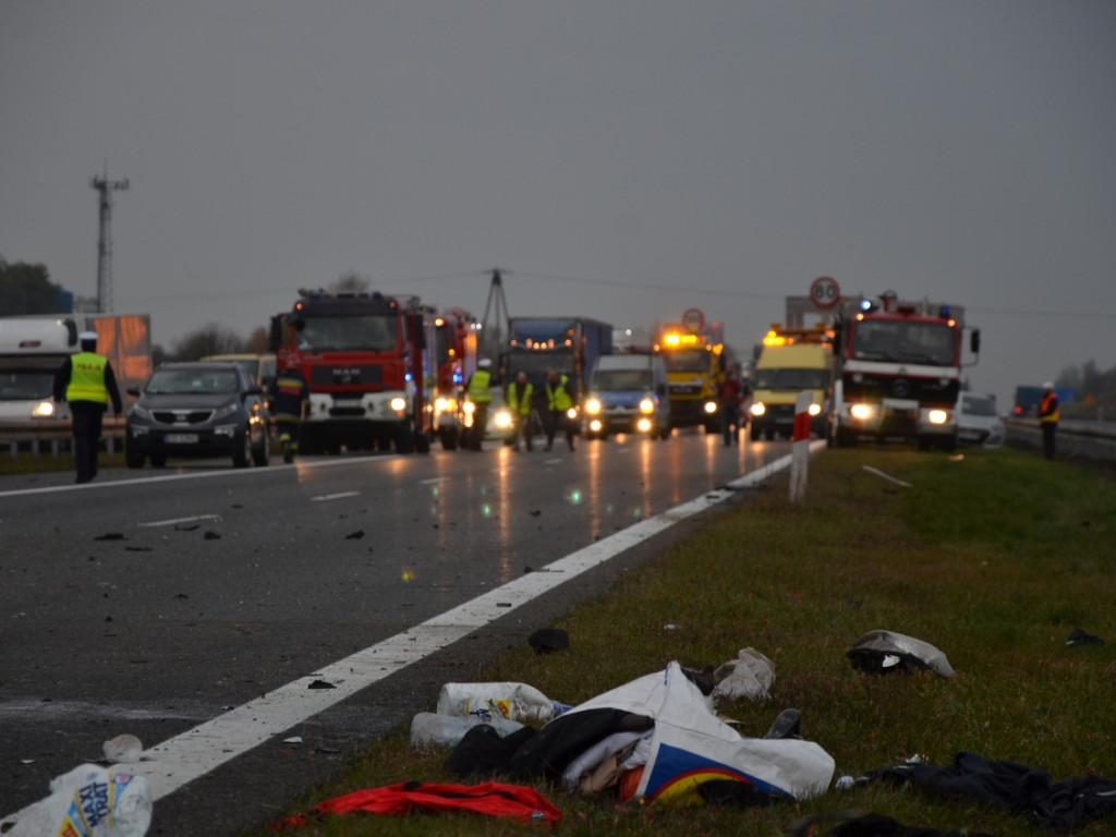 Karambol na autostradzie A4 - 7.11.2014