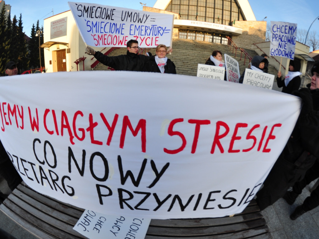 Pikieta pracowników ochrony w Jaworznie