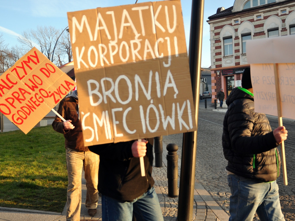 Pikieta pracowników ochrony w Jaworznie