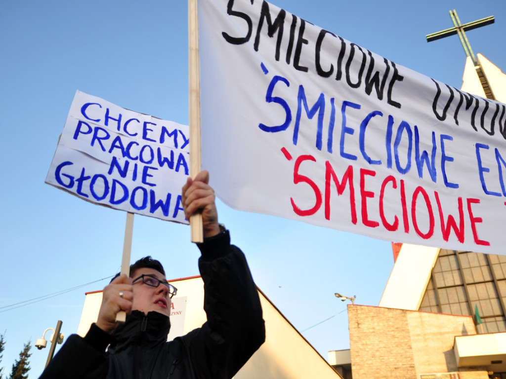 Pikieta pracowników ochrony w Jaworznie