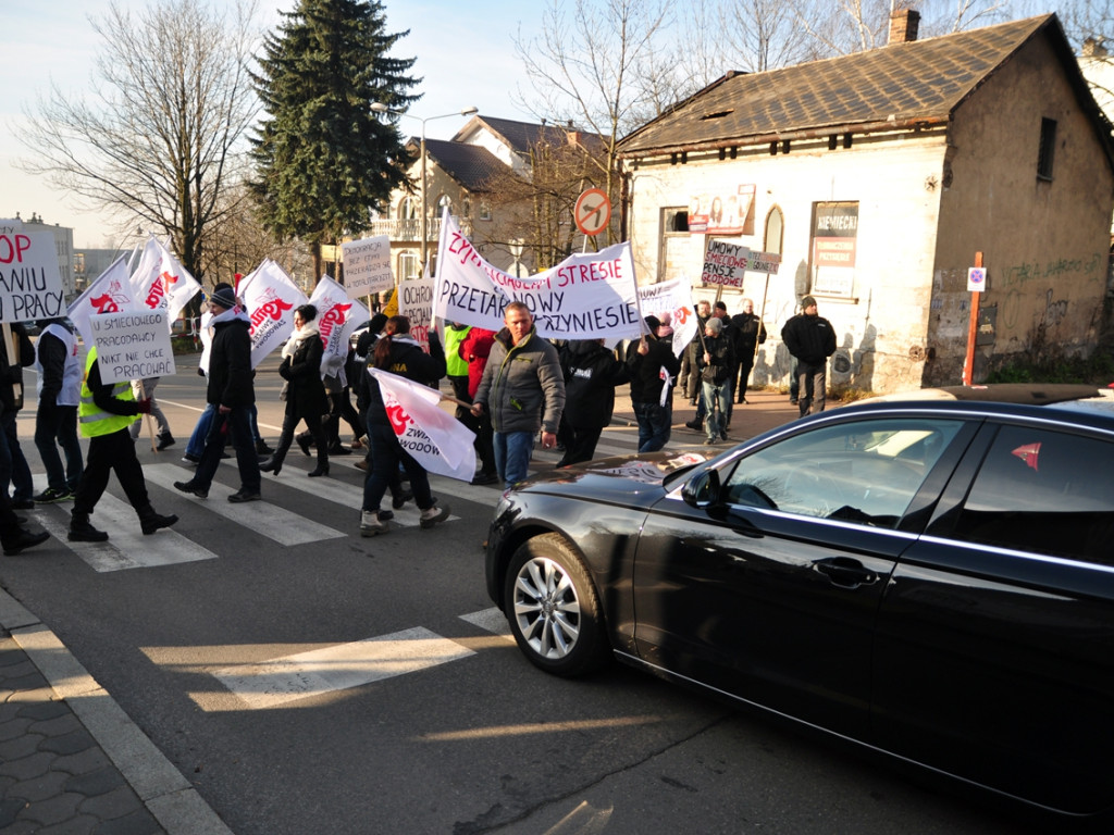 Pikieta pracowników ochrony w Jaworznie