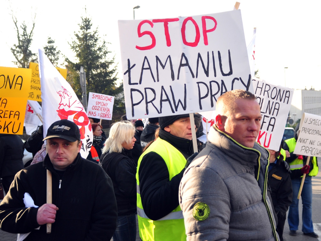 Pikieta pracowników ochrony w Jaworznie