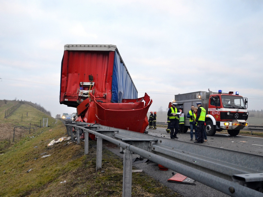 Wypadek na autostradzie A4 - 21.01.2015