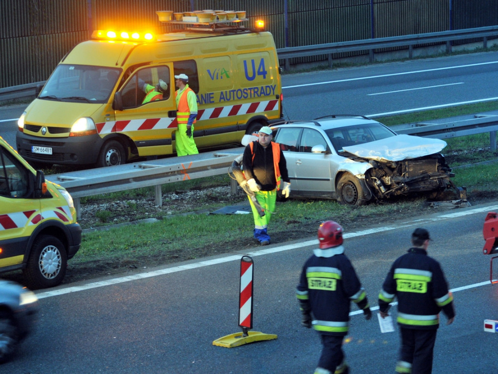 Wypadek na A4 w Chrzanowie