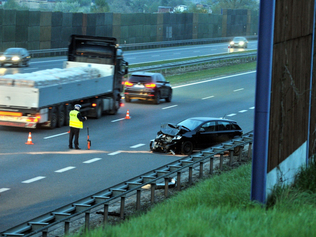 Wypadek na A4 w Chrzanowie