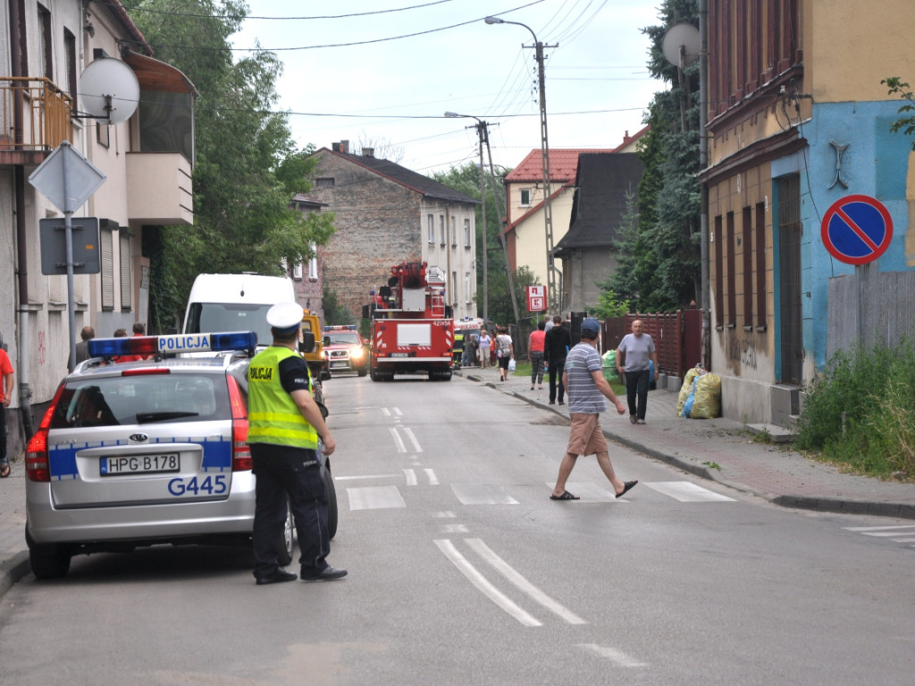 Pożar kamienicy przy ul. Świętokrzyskiej w Chrzanowie - 8.07.2015
