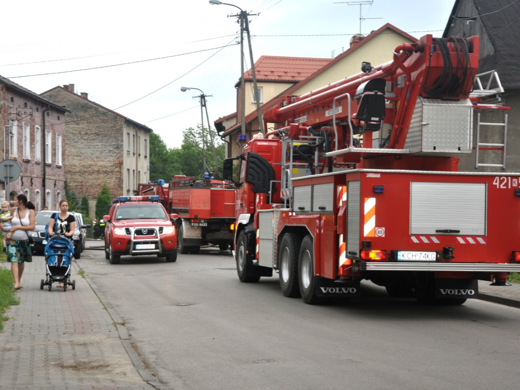 Pożar kamienicy przy ul. Świętokrzyskiej w Chrzanowie - 8.07.2015