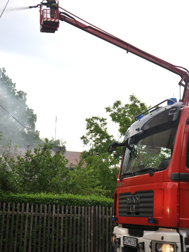 Pożar kamienicy przy ul. Świętokrzyskiej w Chrzanowie - 8.07.2015