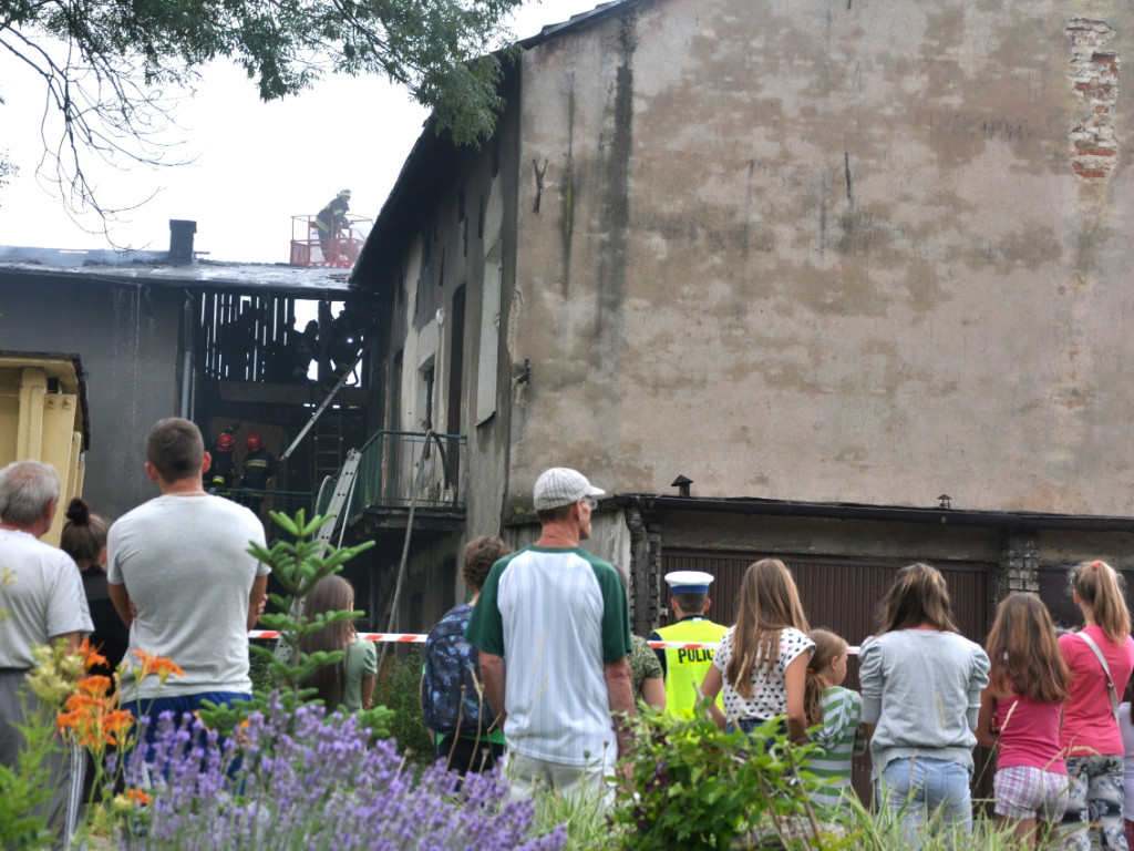 Pożar kamienicy przy ul. Świętokrzyskiej w Chrzanowie - 8.07.2015