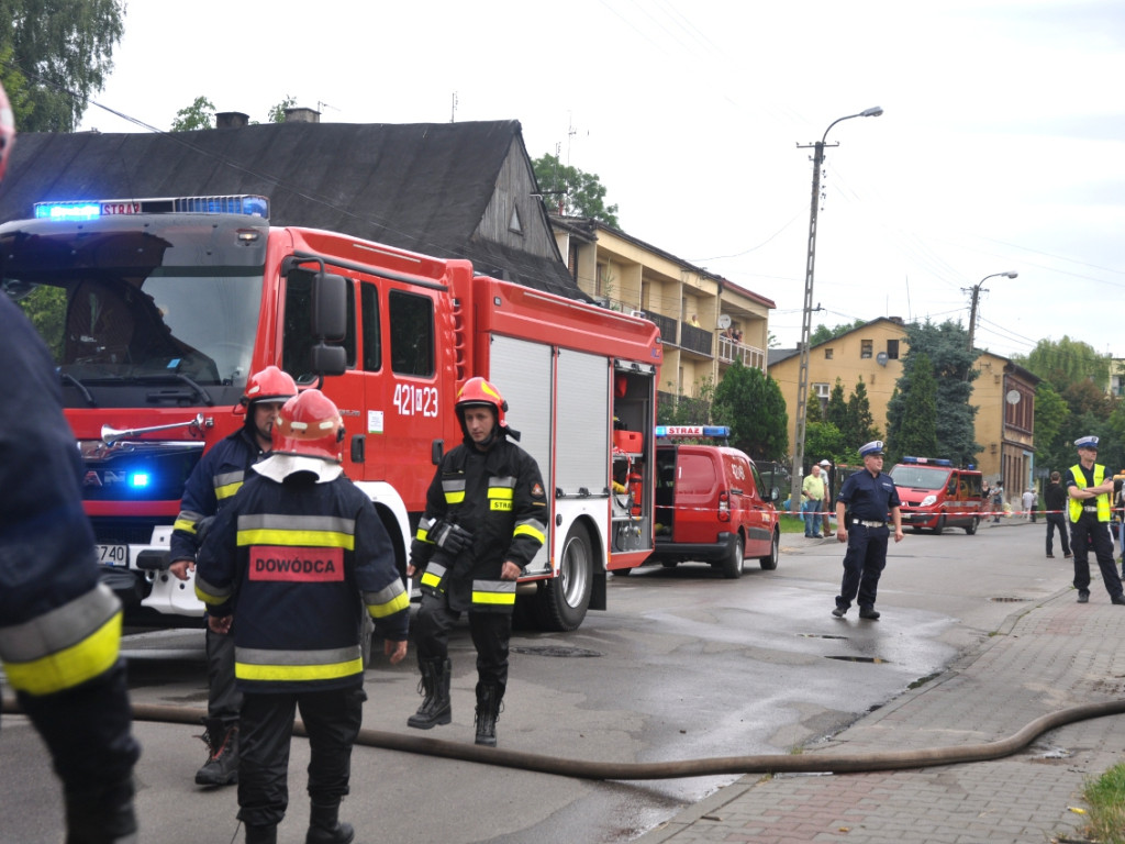Pożar kamienicy przy ul. Świętokrzyskiej w Chrzanowie - 8.07.2015