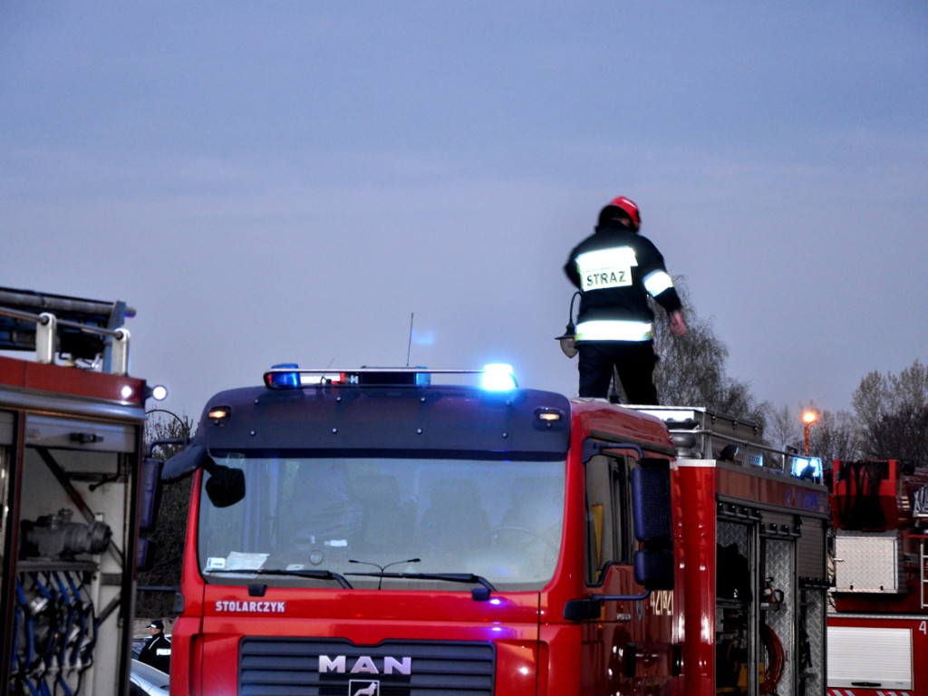 Pożar na dworcu w Trzebini - 6.04.2016