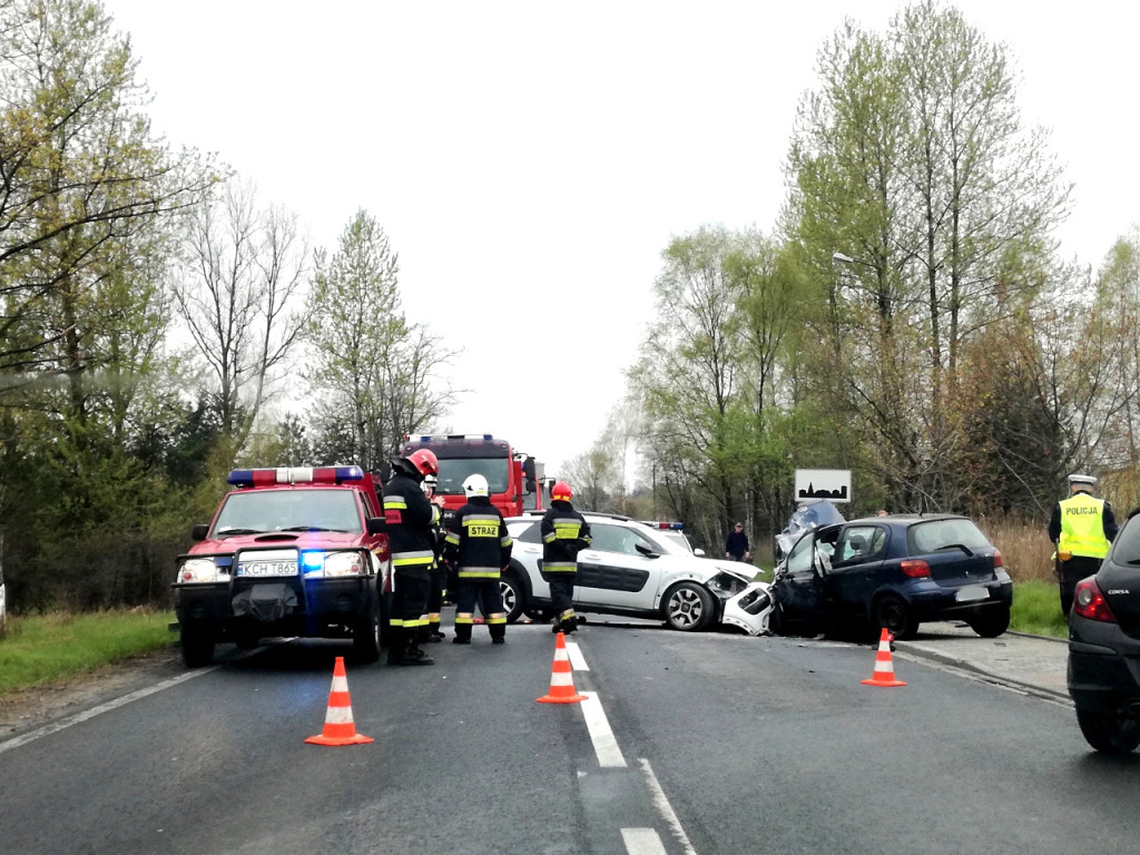 Wypadek na ul. Krakowskiej w Dulowej - 29.04.2017