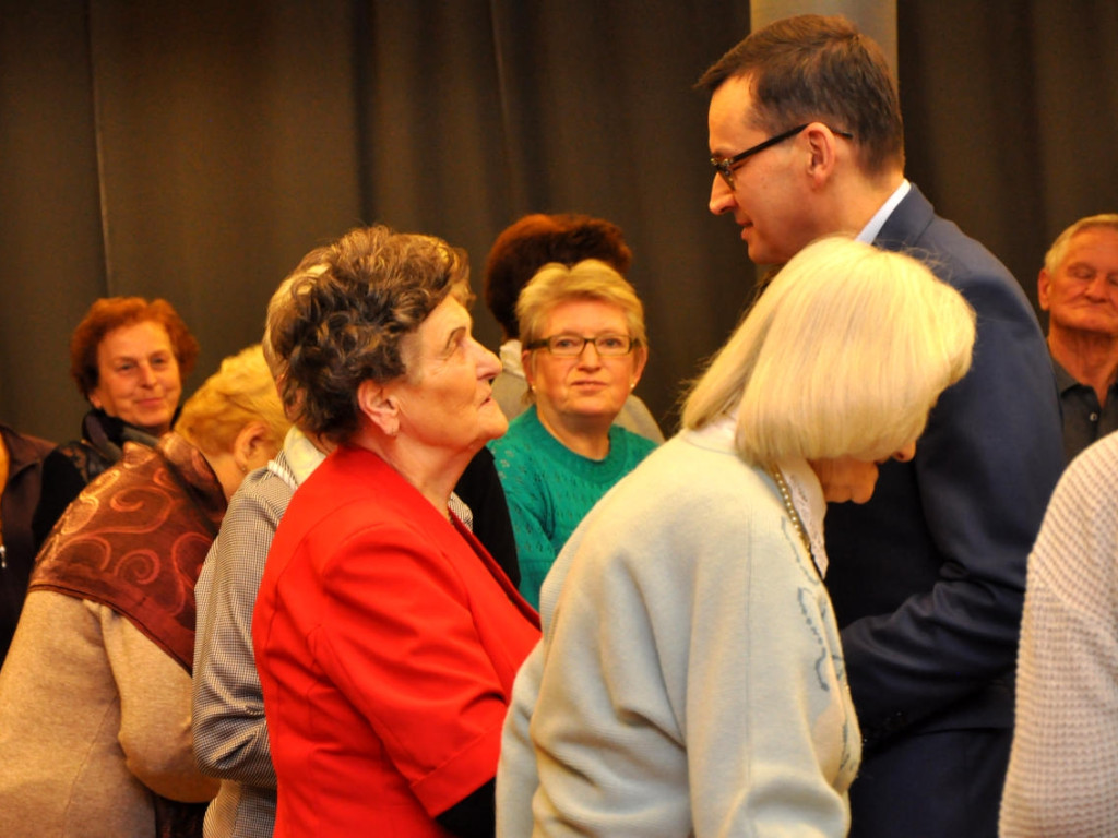 Premier Mateusz Morawiecki na spotkaniu z seniorami w Krzeszowicach 18.03.2019r.