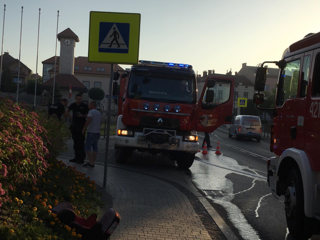 Peugeot zapalił się i spłonął doszczętnie